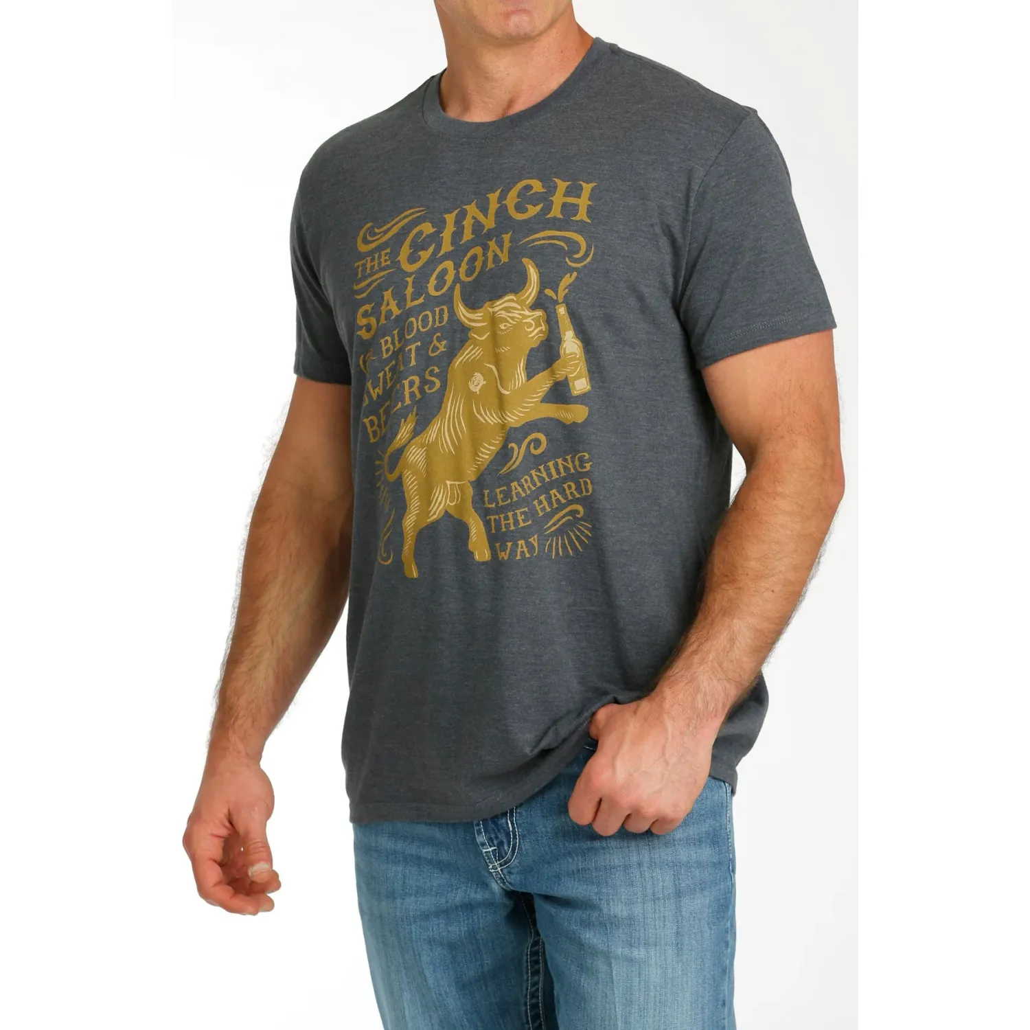 Cinch Mens Short Sleeve Tee Shirt -Charcoal