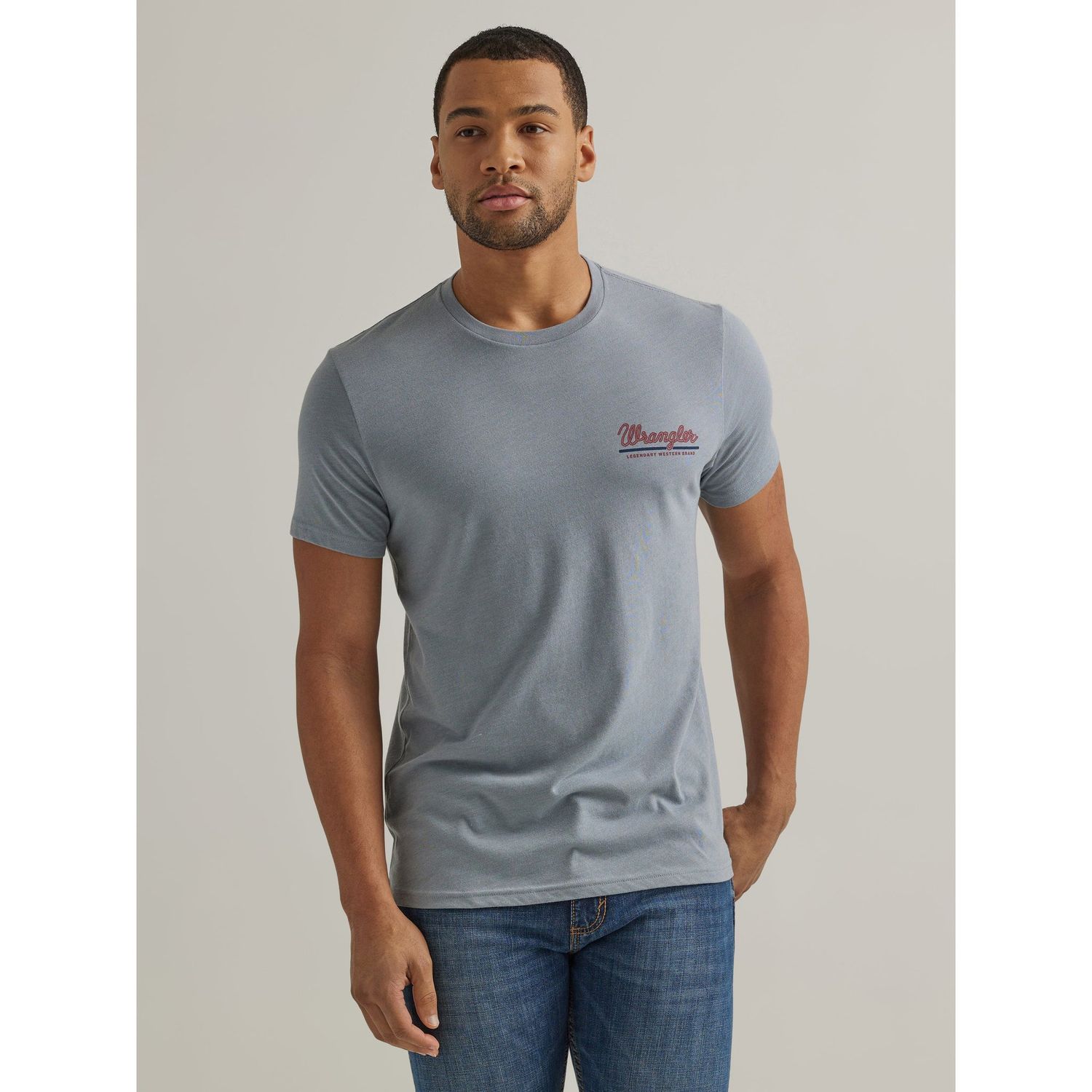 Wrangler Men's Cowboy Riders Graphic Tee - Grey