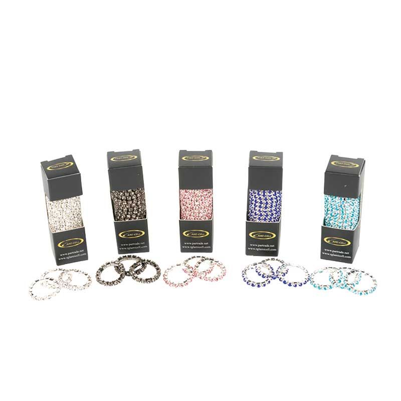 Lami-Cell Crystal Ring Braiding Bands, Color: Baby Blue/silver