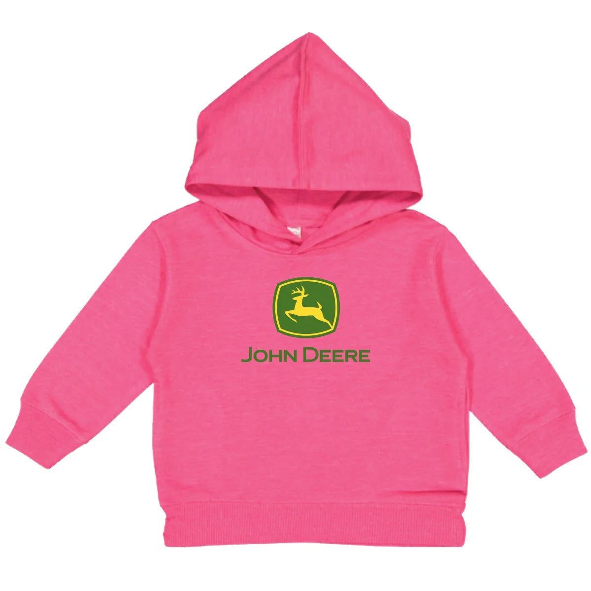 John Deere Large Logo Girl's Hoodie - Hot Pink