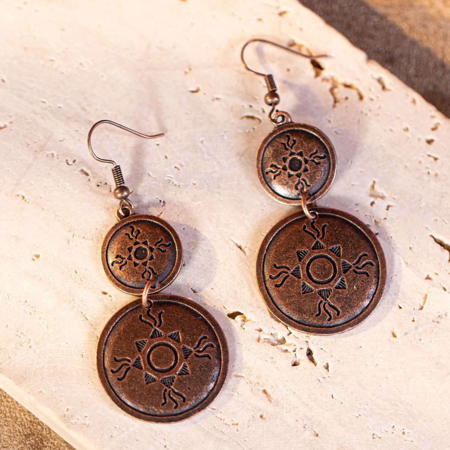 Wrangler Western Double Circle Drop Dangling Earring - Multiple Colours
