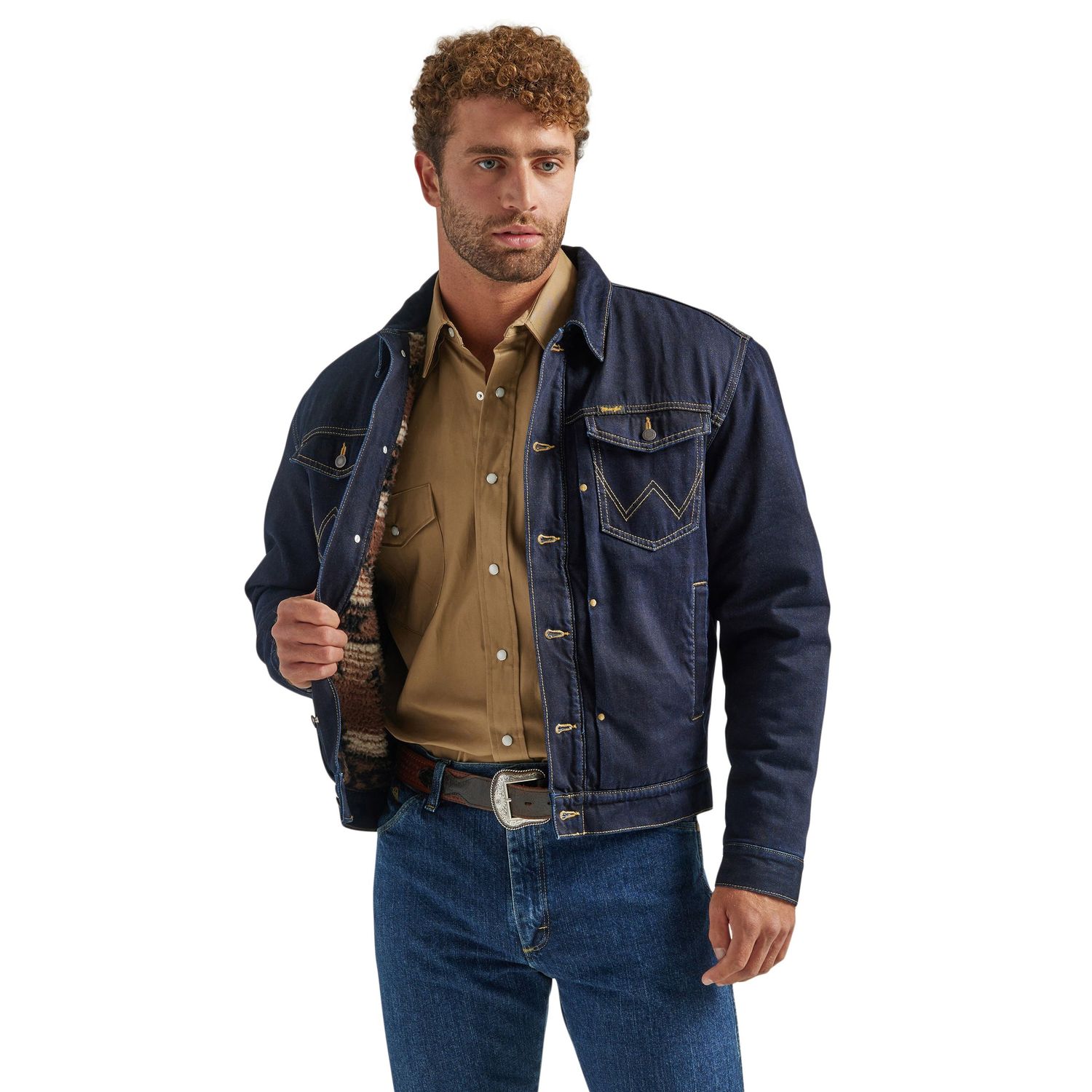 Wrangler Men's CC Vintage Sherpa Lined Trucker - Dark Wash