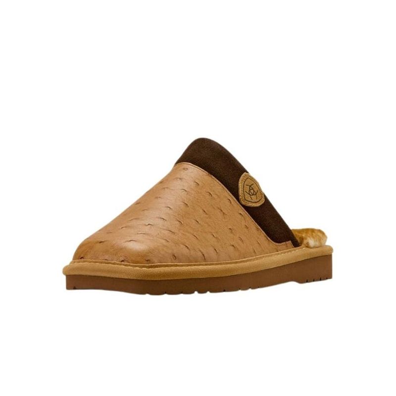 Ariat Men's Silversmith Square Toe Exotic - Ostrich Tan
