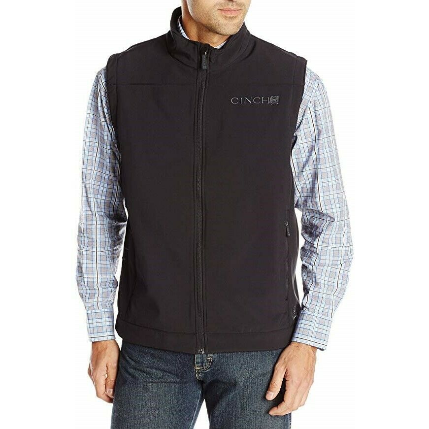 Cinch Softshell Men's Bonded Vest - Black, Size: 2XL
