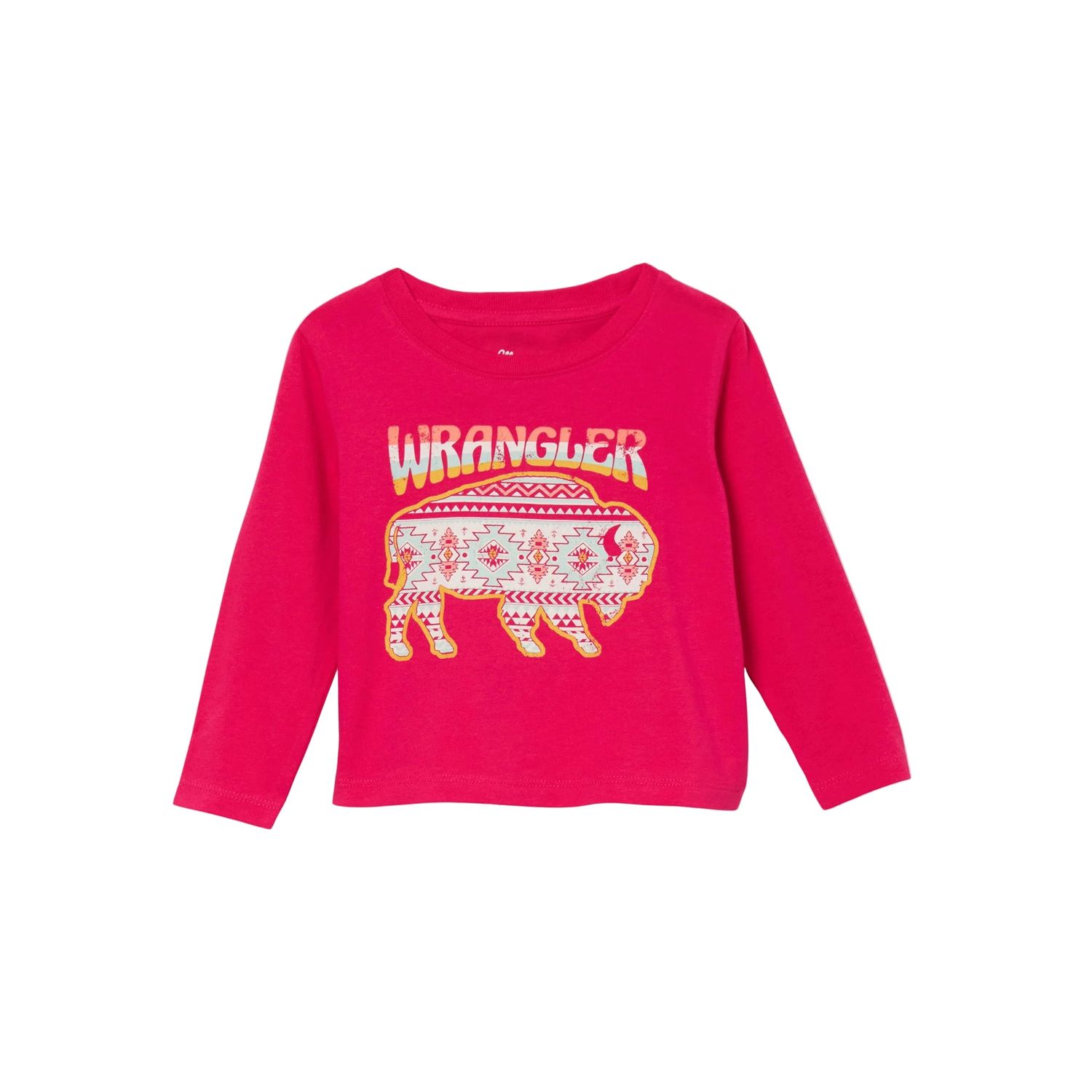 Wrangler Baby Girl Long Sleeve Graphic Bison Shirt - Pink