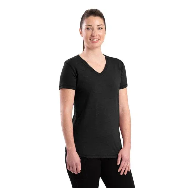 Berne Womens Performance V-Neck T-Shirt - Assorted Colours, Color: Bkr, Size: 2XL