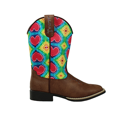 Twister Youth Girls Abigale Western Boots - Tie Dye/Brown