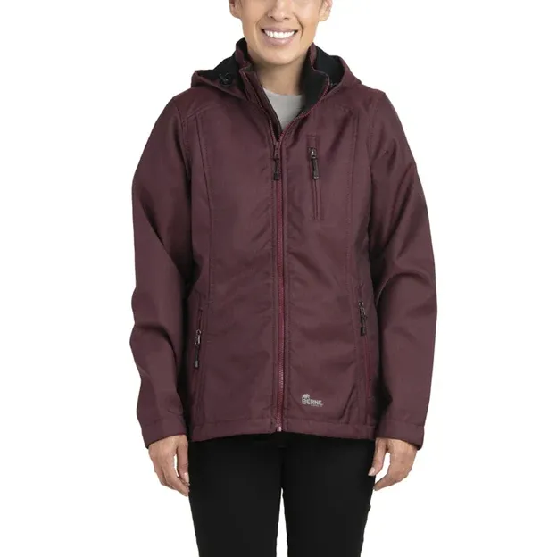 Berne Women's Eiger Softshell Jacket - Maroon, Size: 2XL