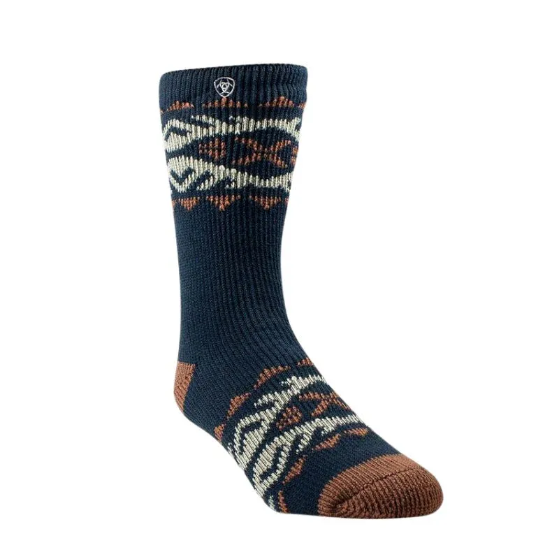 Ariat Premium Alpine Crew Socks, Color: Navy, Size: S