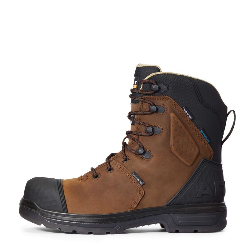 Ariat Mens Turbo Outlaw 8" CSA Waterproof 400g Carbon Toe Work Boots - Barley Brown
