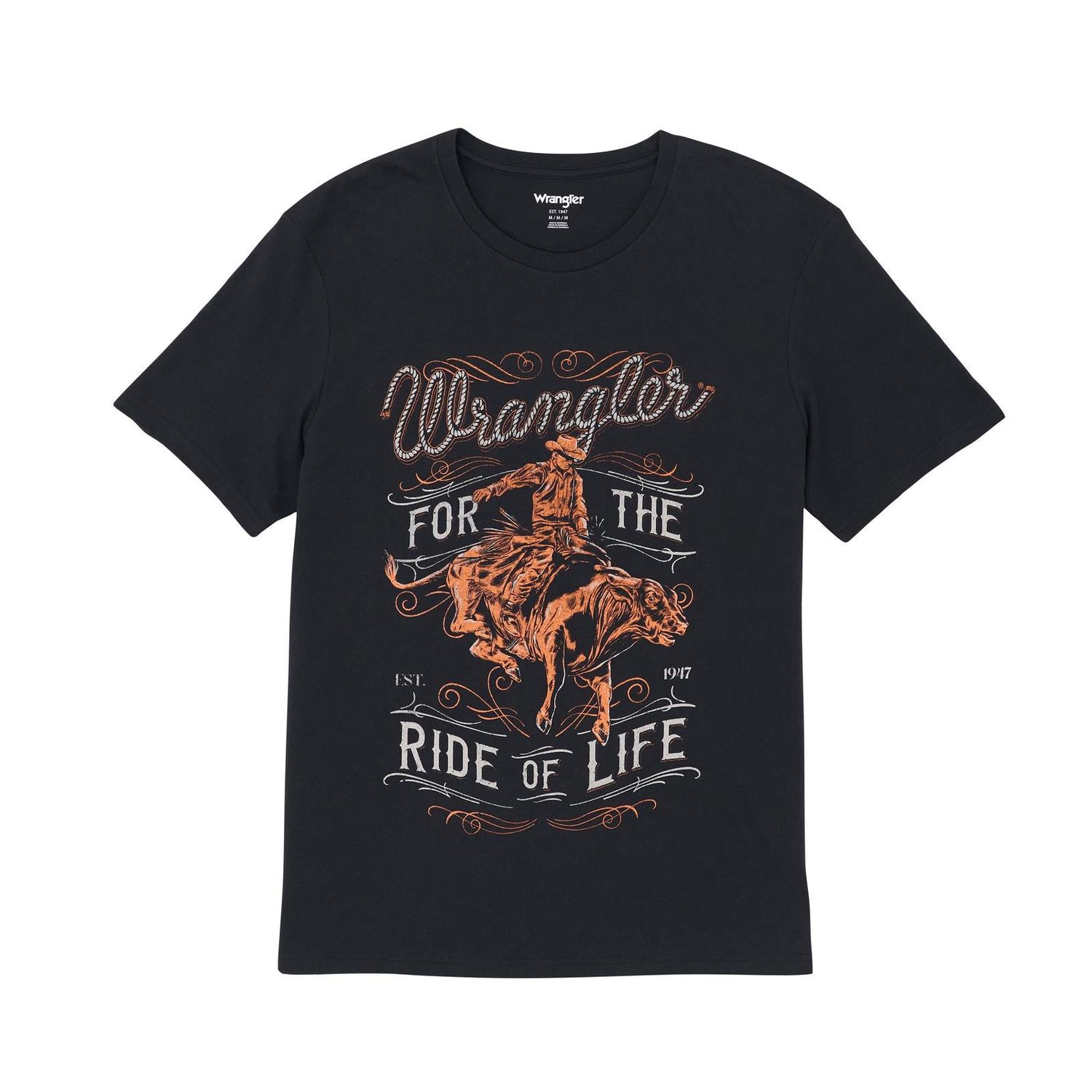 Wrangler Men's Graphic Short Sleeve Tee Shirt- Jet Black