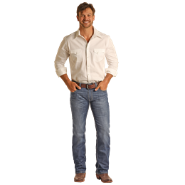 Rock &amp; Roll Men's Straight EMB Revolver Jeans