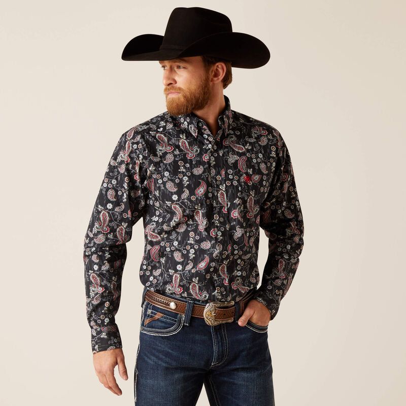 Ariat Men's Norward Fitted Long Sleeve Shirt - Black