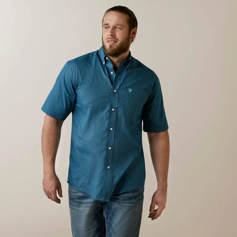 Ariat Men's Wrinkle Free Eli Classic Fit Shirt - Reef Blue