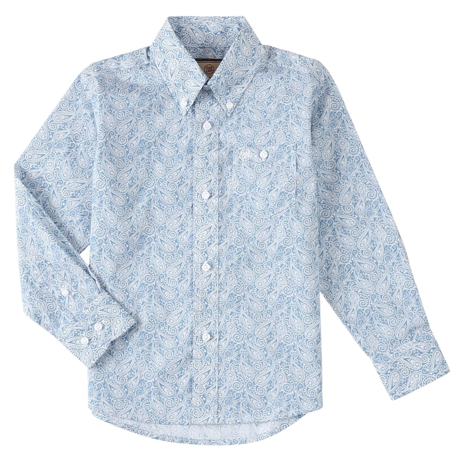 Wrangler Boy's Classic LS Shirt - Blue