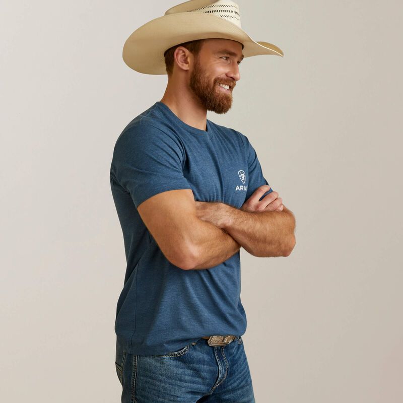 Ariat Men's Star Southwest T-Shirt Sailor Blue Heather