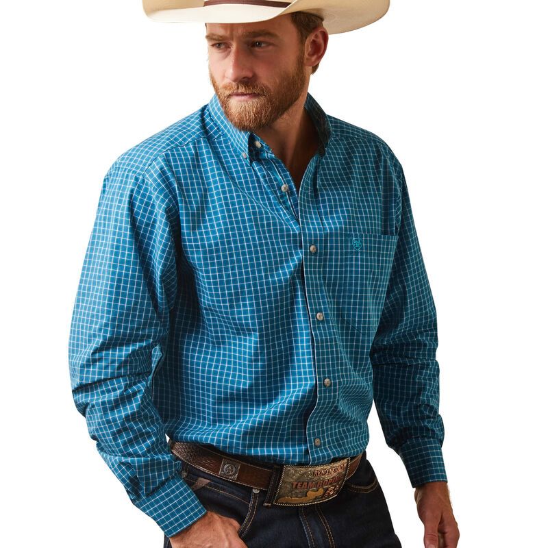 Ariat Mens Pro Series Kyzer Fitted Shirt - Lyons Blue