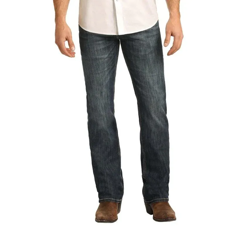 Rock &amp; Roll Men's Reflex Pistol Jeans - Dark Vintage, Length: 34, Waist: 28