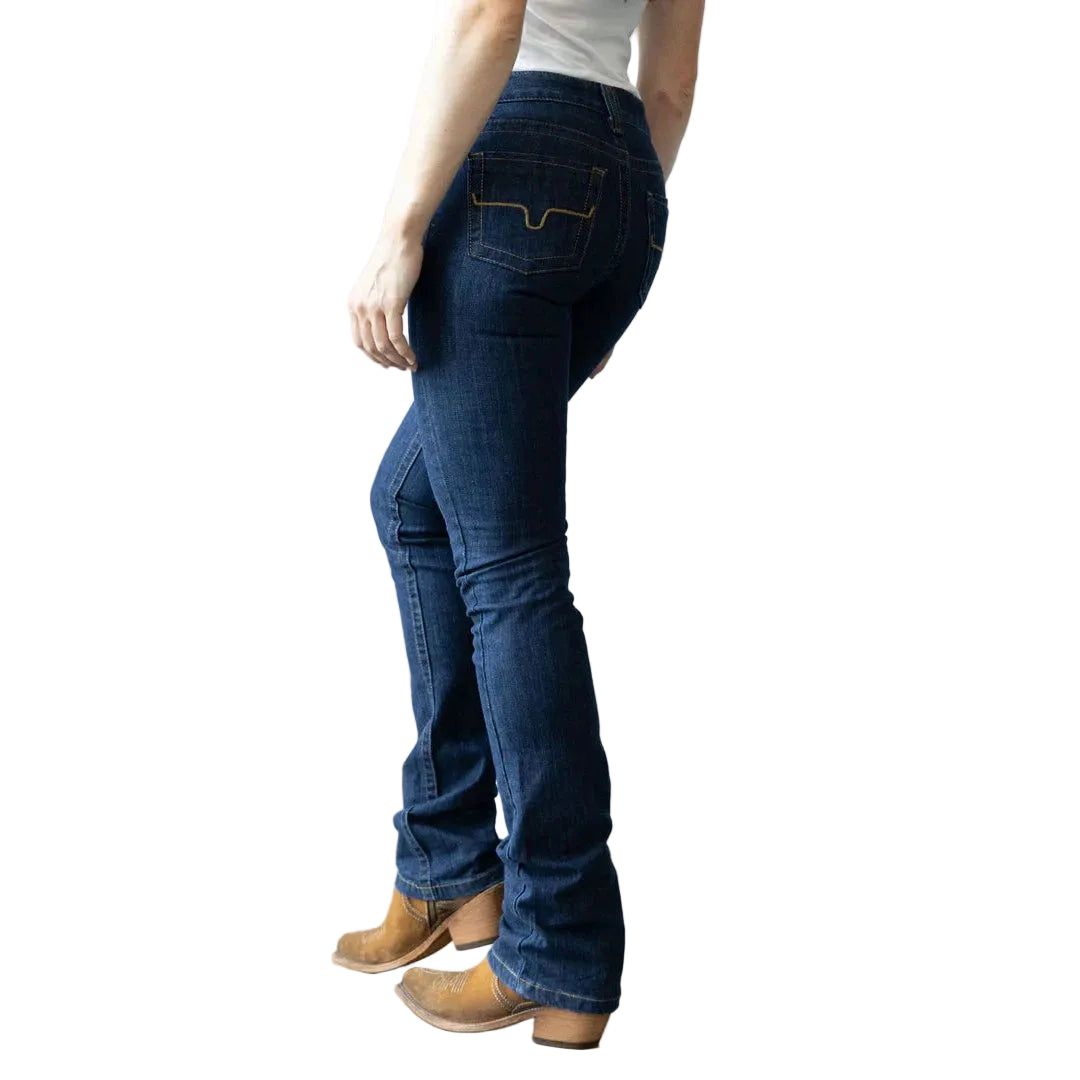 Kimes Women's Betty Mid Rise Bootcut Jeans - Blue