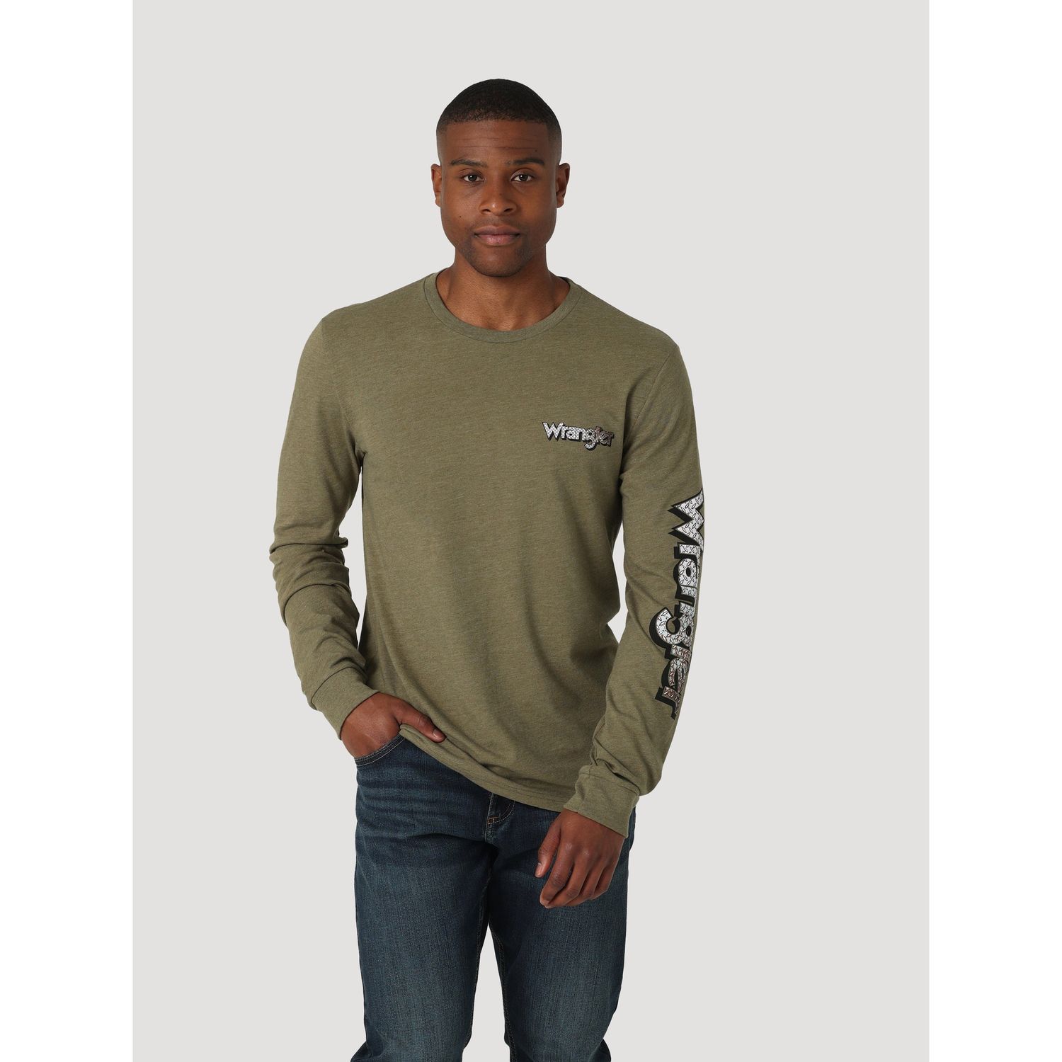 Wrangler Mens Graphic LS Tee Diamond Cut
