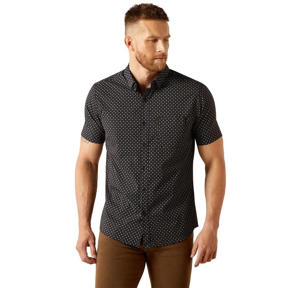 Ariat Men's Short Sleeve Mars Modern Fit Shirt- Black