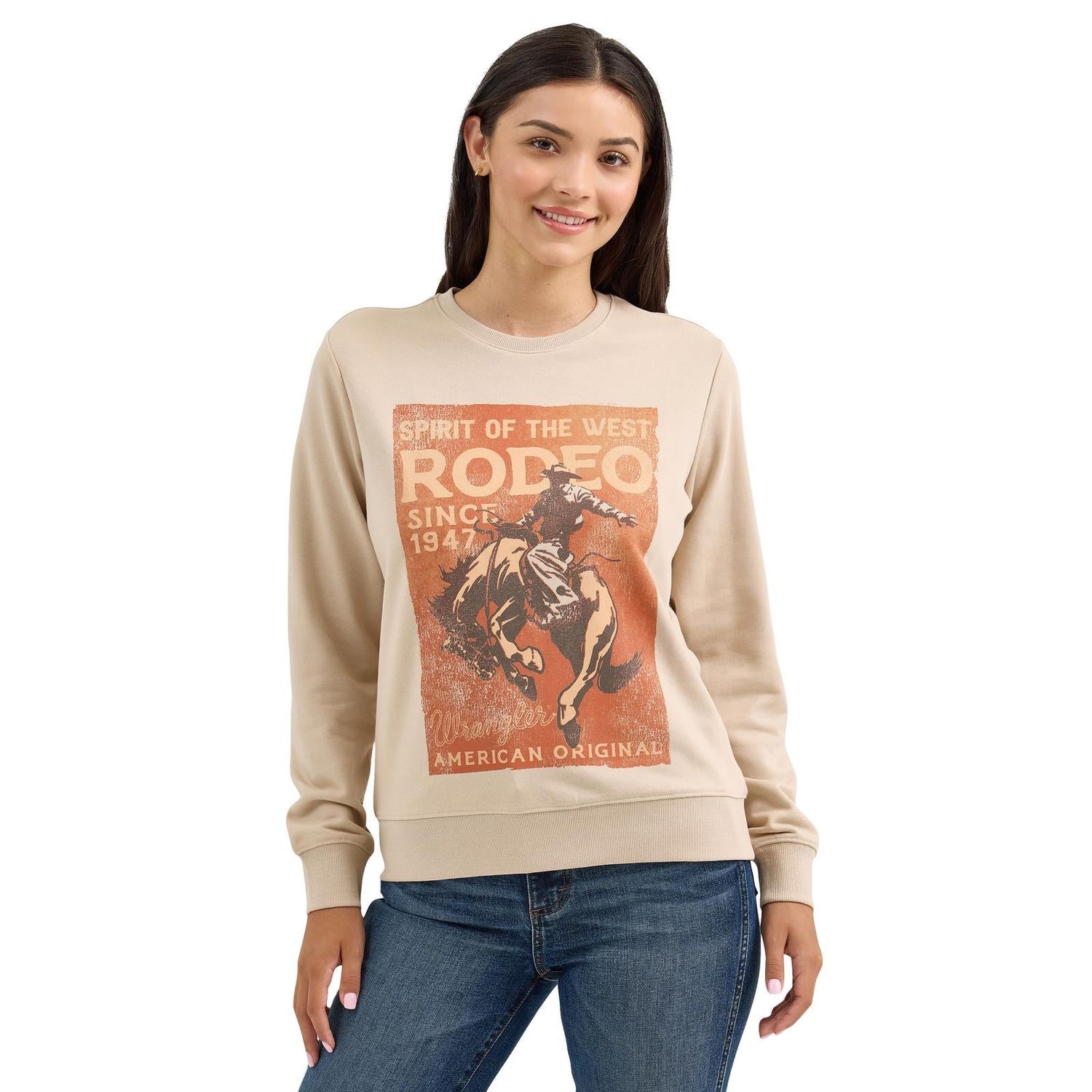 Wrangler Women's Long Sleeve Western Sweatshirt - Cement