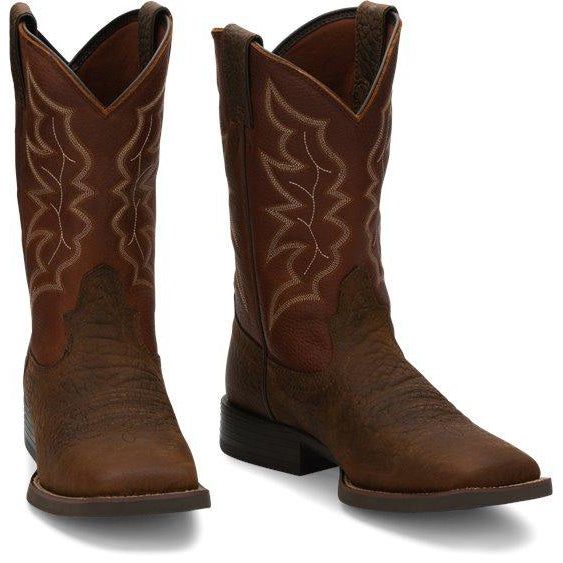 Justin Mens Chet Pebble Brown Boots