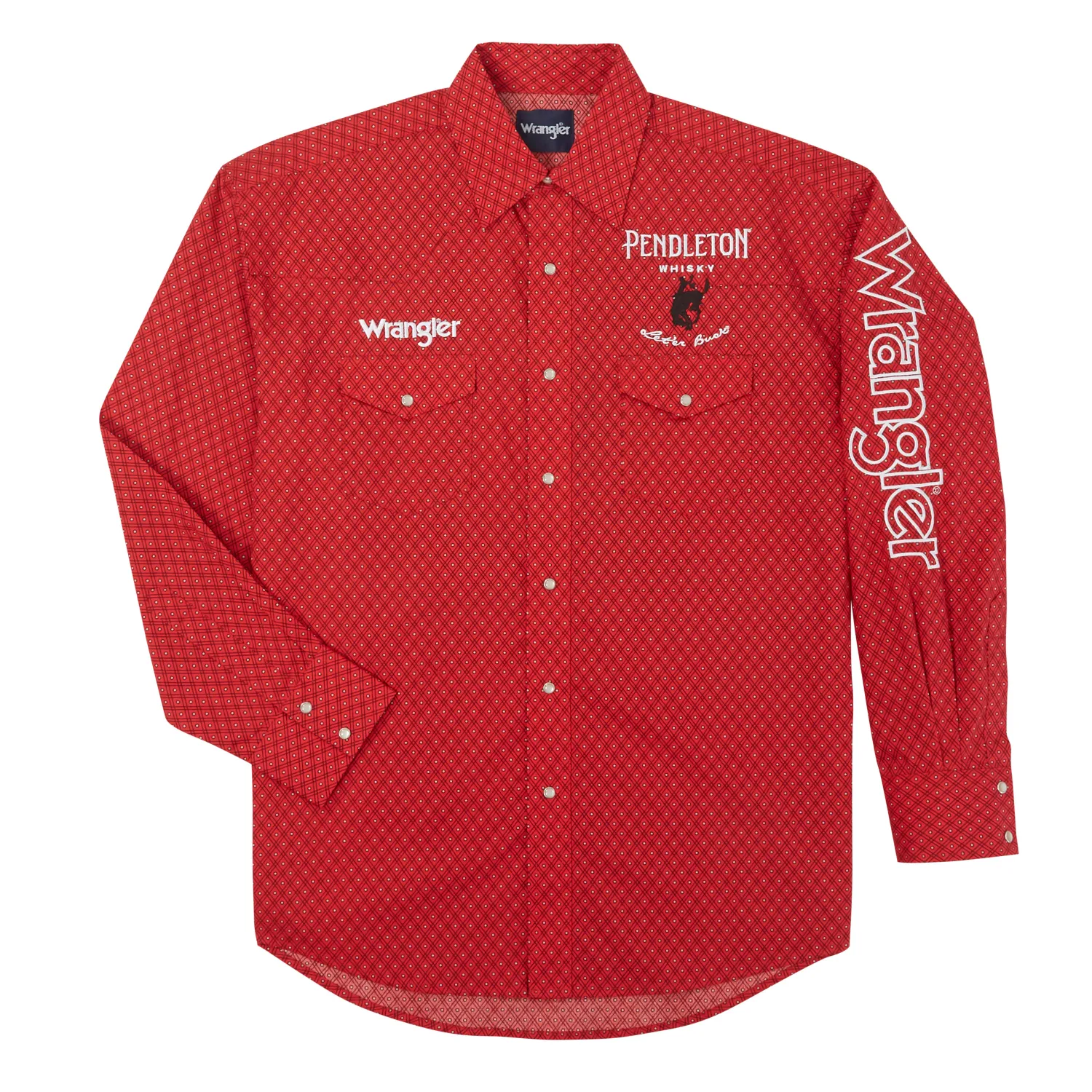 Wrangler Logo LS Shirt - Red/Black w/Pendleton, Size: 2XLARGE TALL