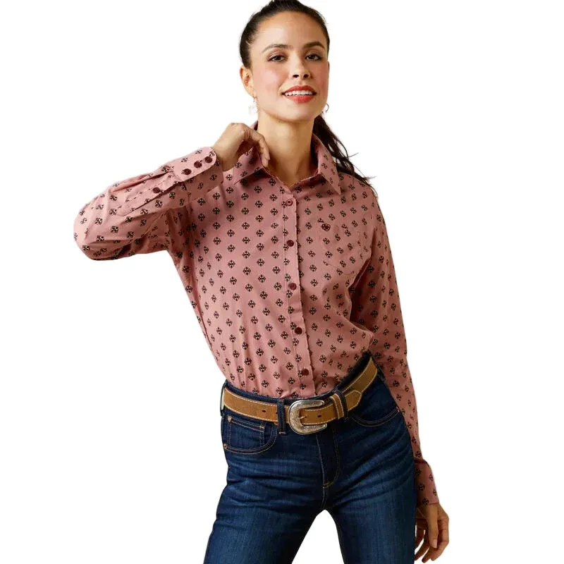 Ariat Women's Wrinkle Resist Kirby Long Sleeve Shirt - Red River Geo, Size: 1X