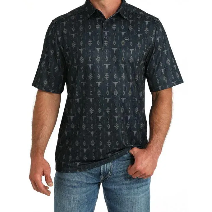 Cinch Men's Arenaflex Skull Polo - Navy