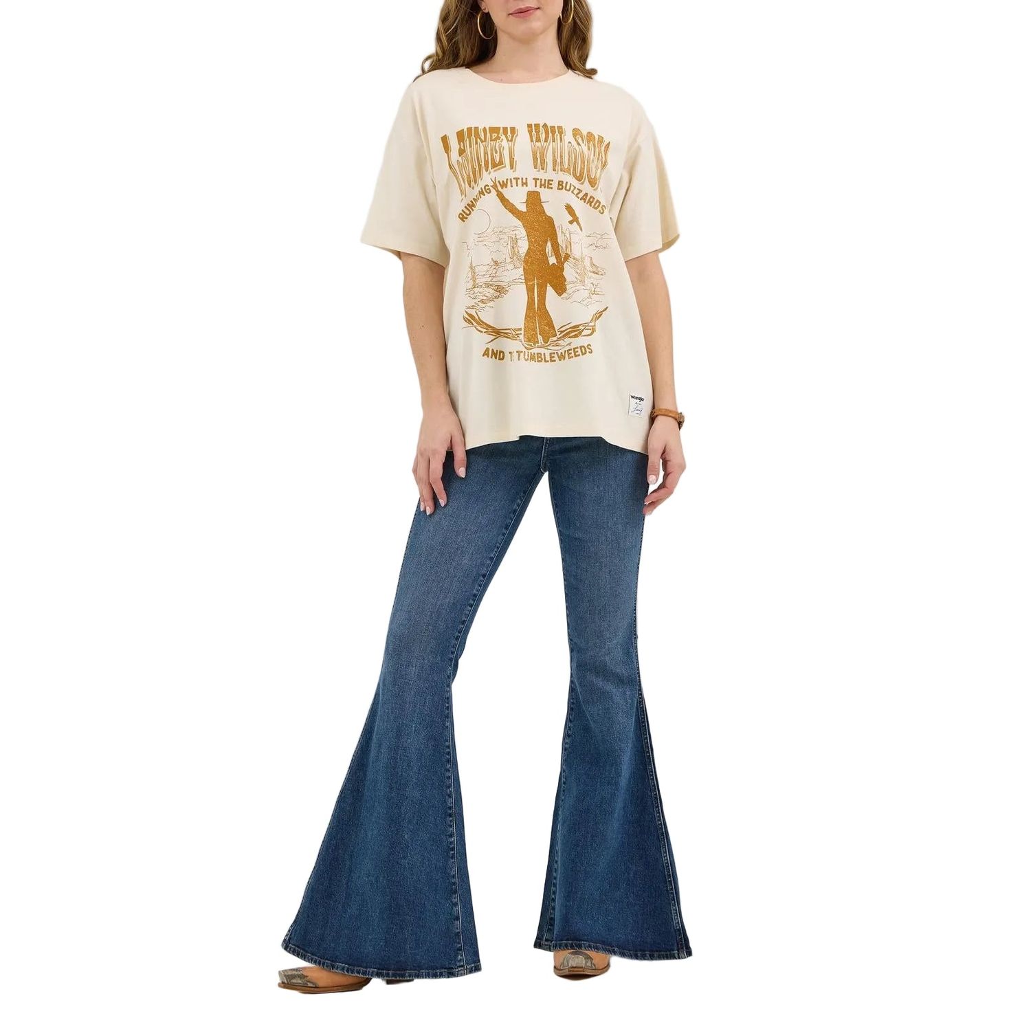 Wrangler Lainey Wilson Women's Short Sleeve Buzzards Tee Shirt - White