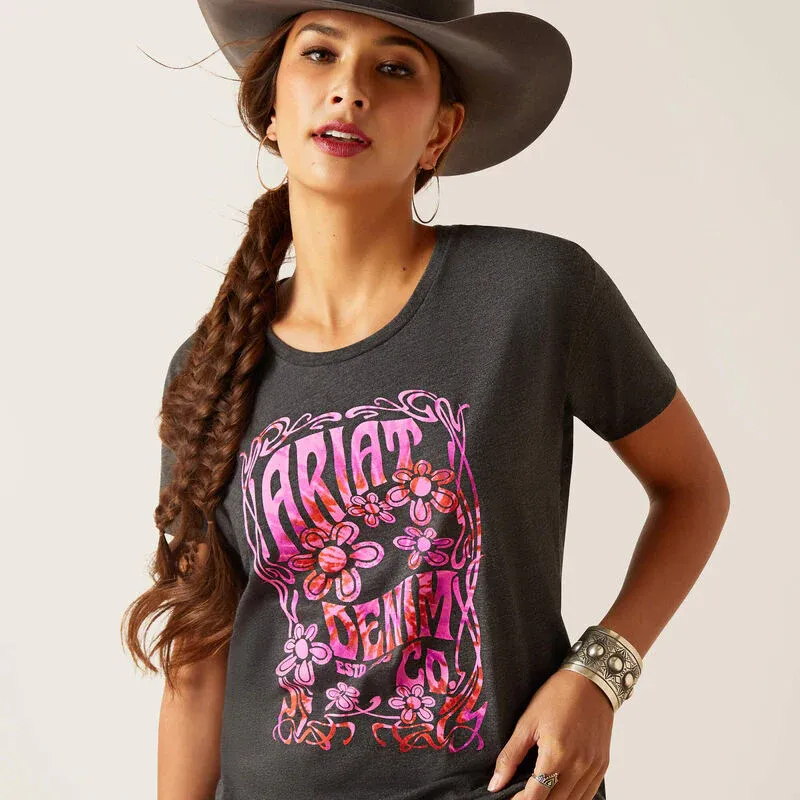 Ariat Women's Presents Short Sleeve T-Shirt - Charcoal Heather