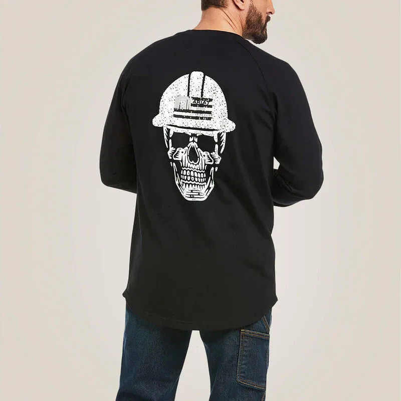 Ariat Mens Rebar Cotton Strong Roughneck Graphic T-Shirt - 100, Color: Black, Size: 3XLT