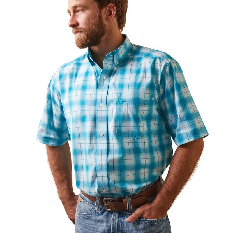 Ariat Mens Pro Series Khari Classic Fit Shirt - Enamel Blue