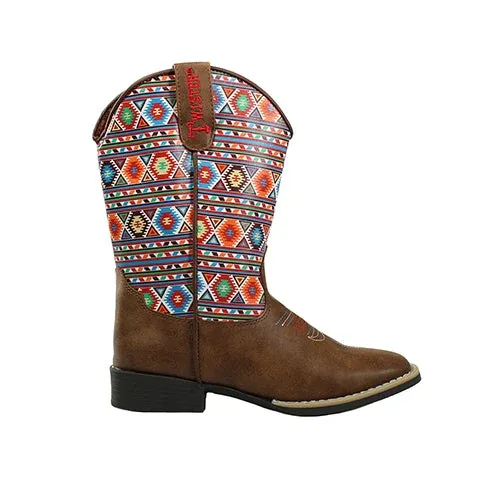 Twister Children's Daniella Western Boots - Multi Aztec/Brown, Size: 1