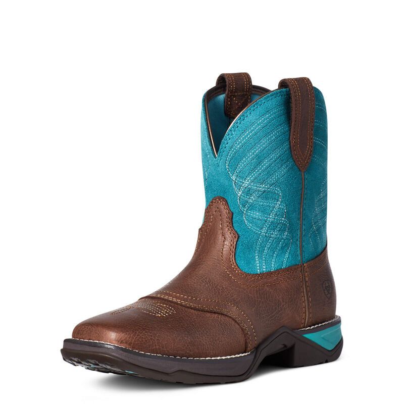 Ariat Womens Anthem Shortie Western Boots - Dark Cottage/Turquoise