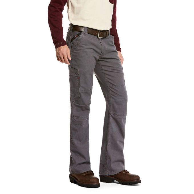 Ariat Men's FR M5 DuraLight Stretch Stackable Canvas Straight Pant - Iron Grey