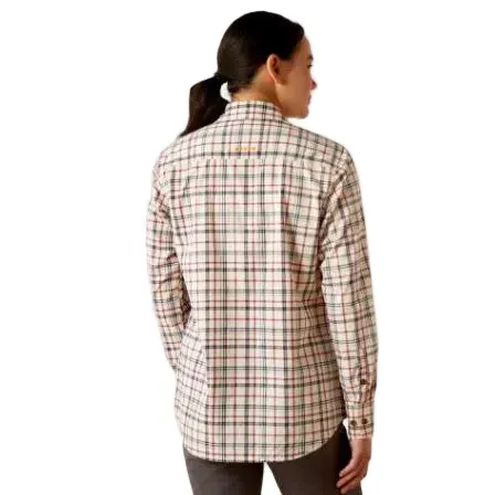 Ariat Women's Rebar Made Tough Durastretch Work Shirt- Vanilla