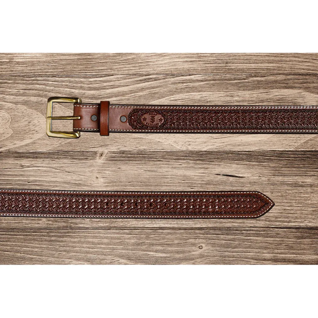 Texas Saddlery Belt - Chocolate Spider, Size: 32