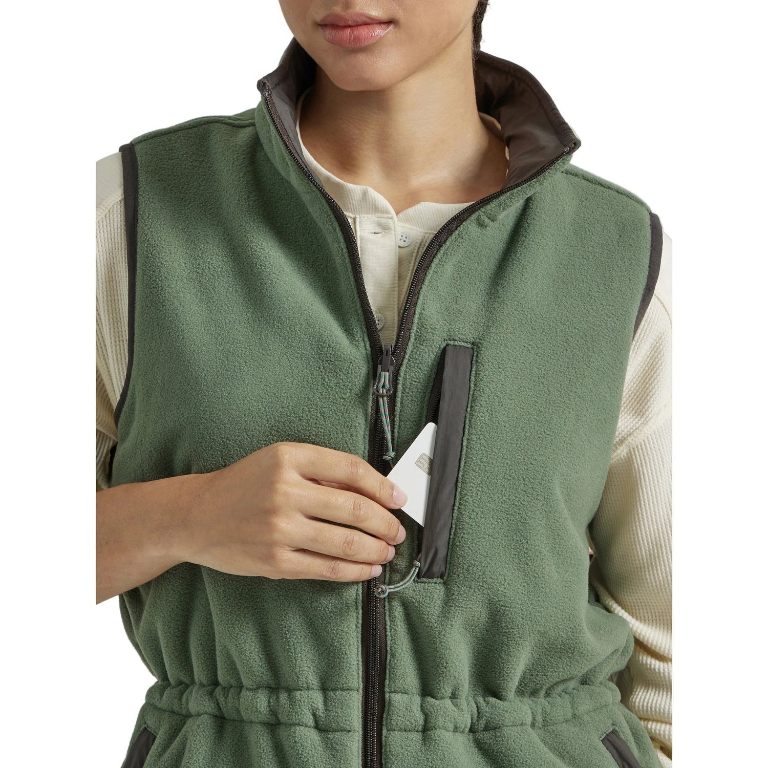 Wrangler Women's ATG Reversible Fleece Vest - Green/Grey