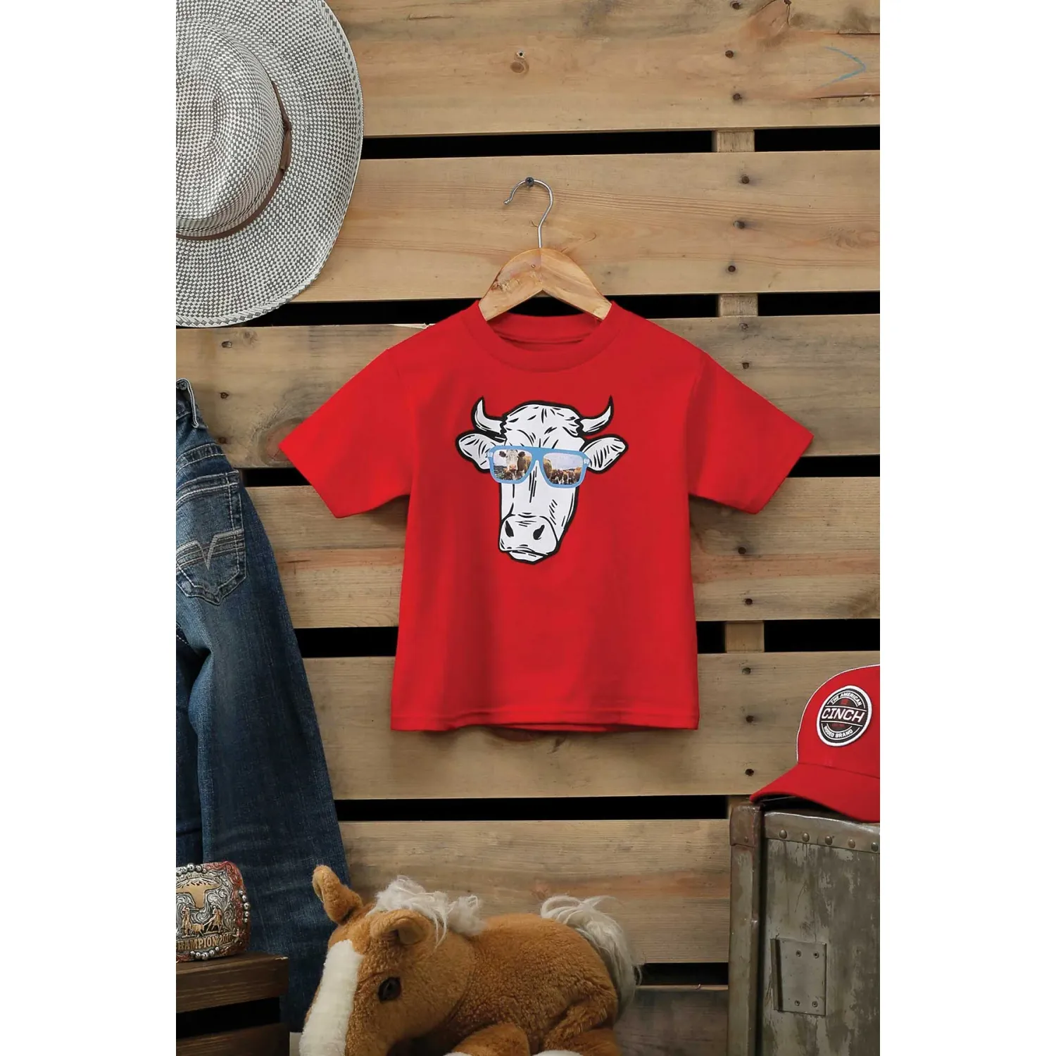 Cinch Boys SS Tee Red, Size: 2T