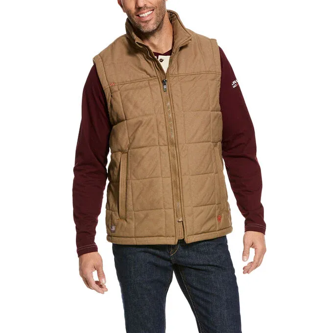 Ariat Men's Fire Resistant Crius Insulated Vest - Field Khaki, Size: 3XLT