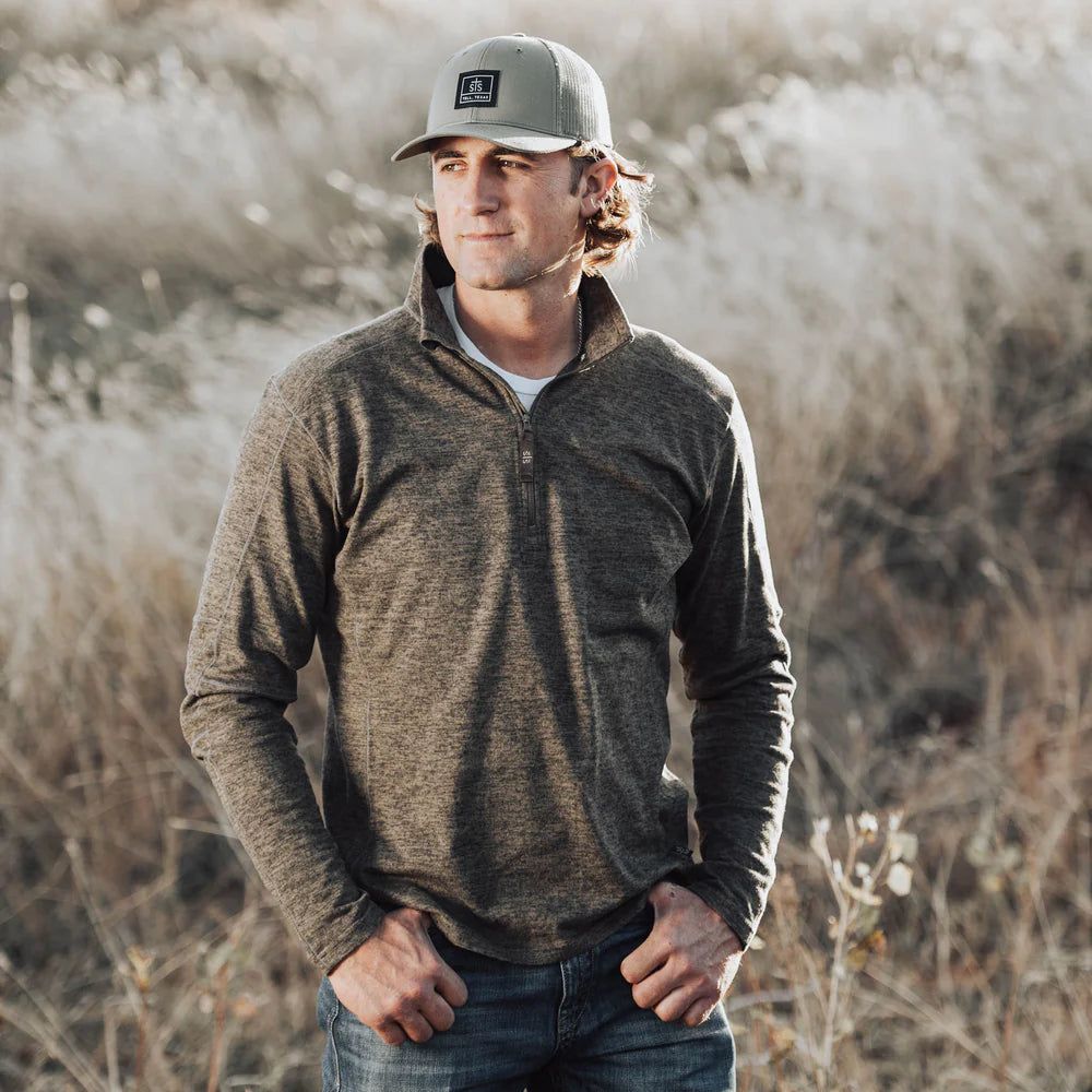 STS Men's Quarter Zip -Choco Heather