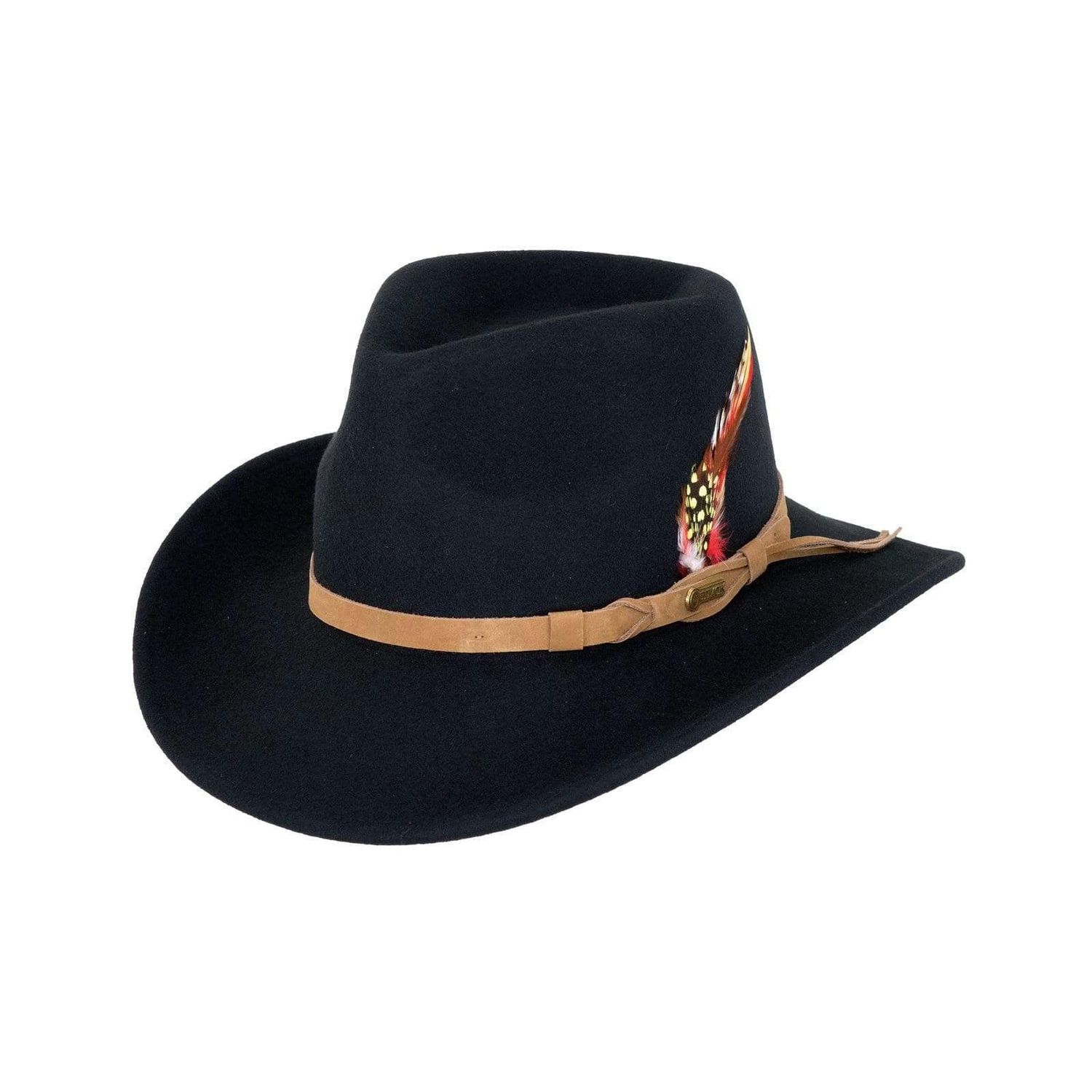 Outback Trading Randwick Crushable Wool Hat, Colour: BLACK, Size: S