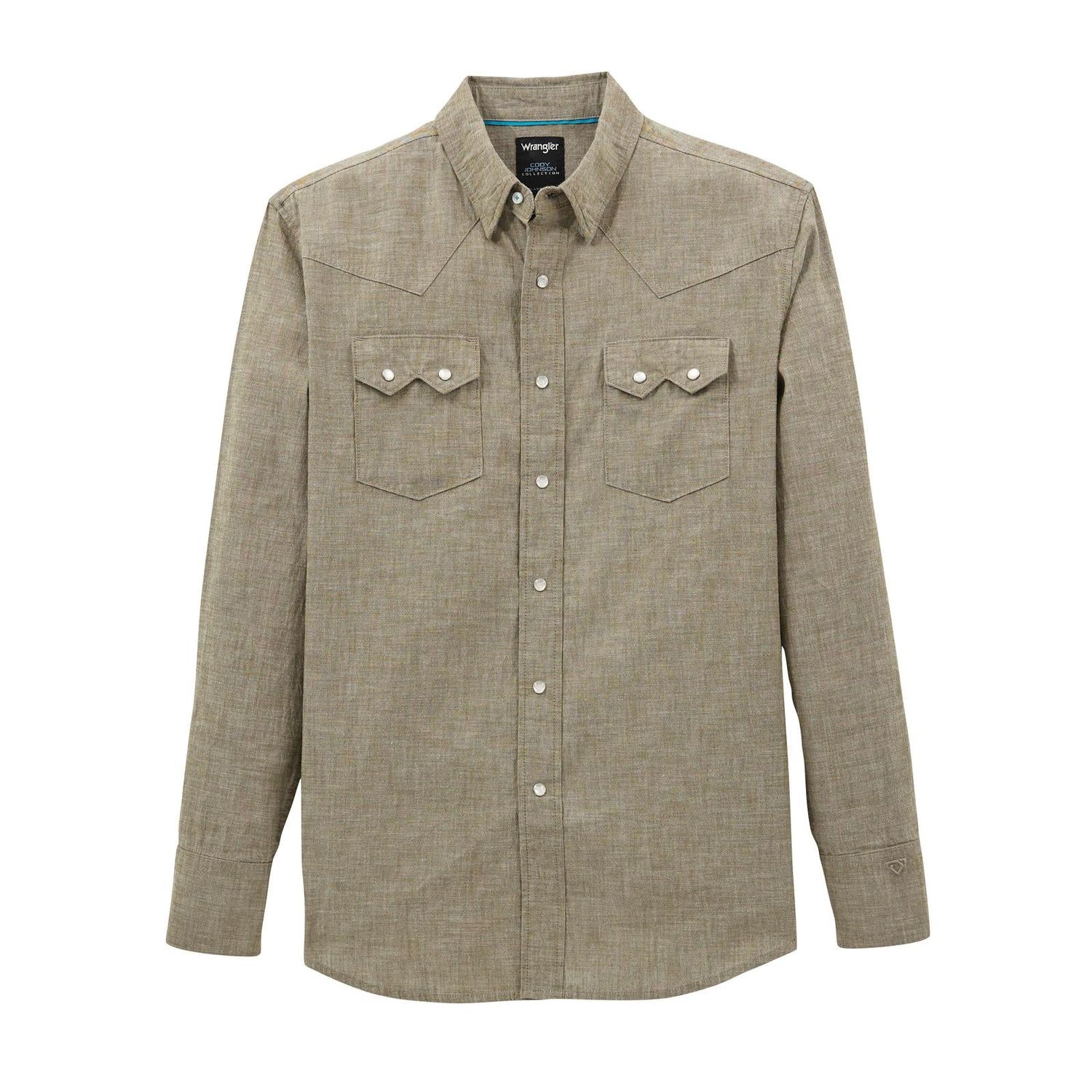 Wrangler Men's Wrangler X Cody Johnson Classic Fit Long Sleeve Shirt - Olive
