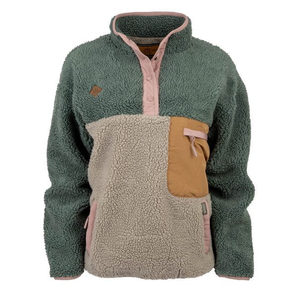 STS Ladies Stella Pullover - Forest Green/Beige