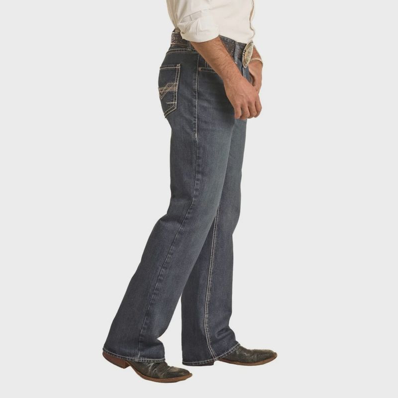 Rock &amp; Roll Men's Relaxed Fit Bootcut Jeans - Dark Vintage