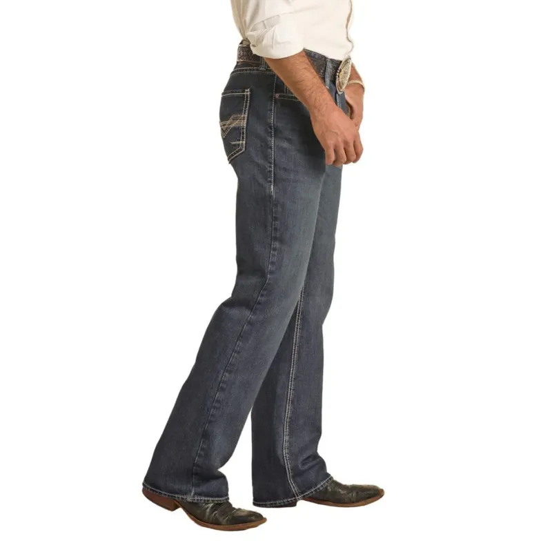 Rock &amp; Roll Men's Relaxed Fit Bootcut Jeans - Dark Vintage