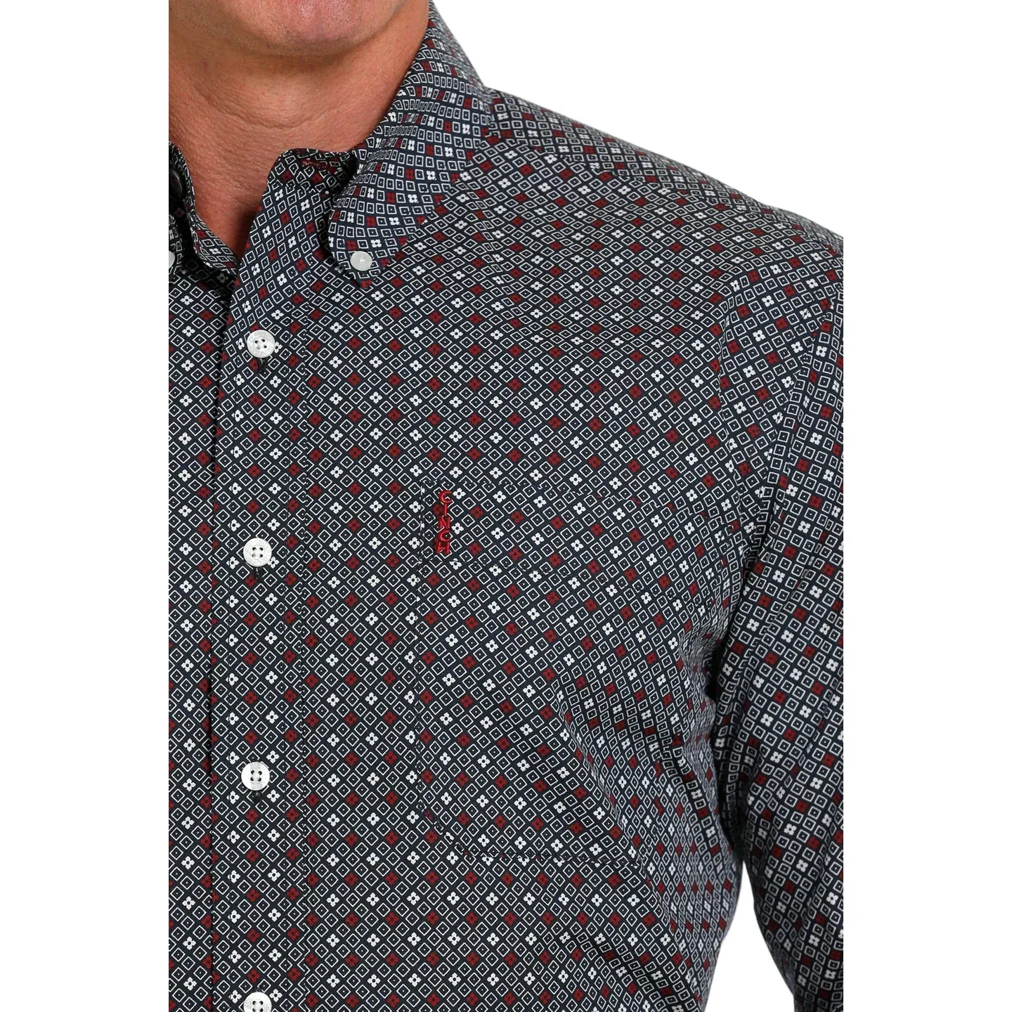 Cinch Men's Long Sleeve Modern Fit Button Down Shirt - Navy