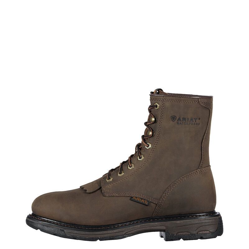 Ariat Men's WorkHog 8" Waterproof Work Boots - Oily Distressed Brown
